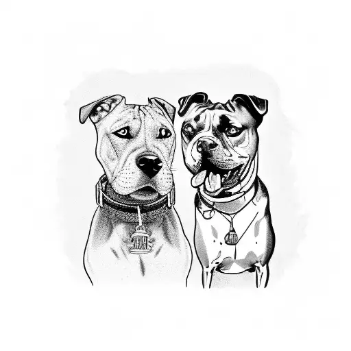 A Detailed Tattoo Of Kevin Gates Holding A Pitbull On A Leash