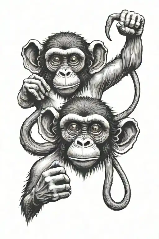 Monkey See No Evil Hear No Evil Speak No Evil Eye