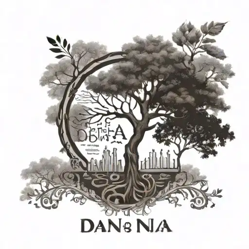 Dna Tree With Family Names Written