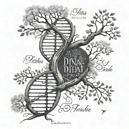 Dna Tree Branch With Family Names Written