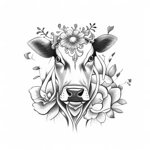 Cow With Flowers