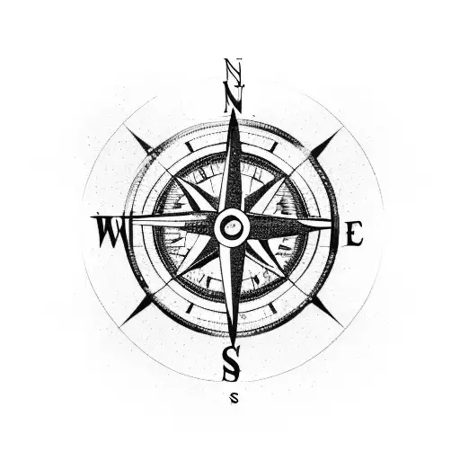 Compass With Hockey Players And Trees