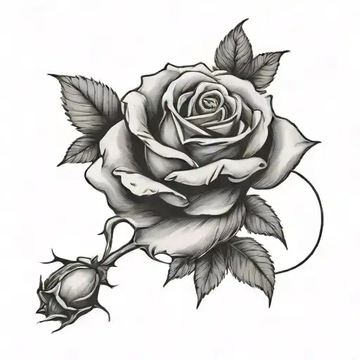 Un R Avec Une Rose Intertwined