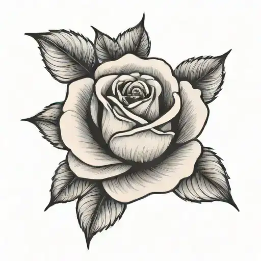 An R With A Minimalist Rose