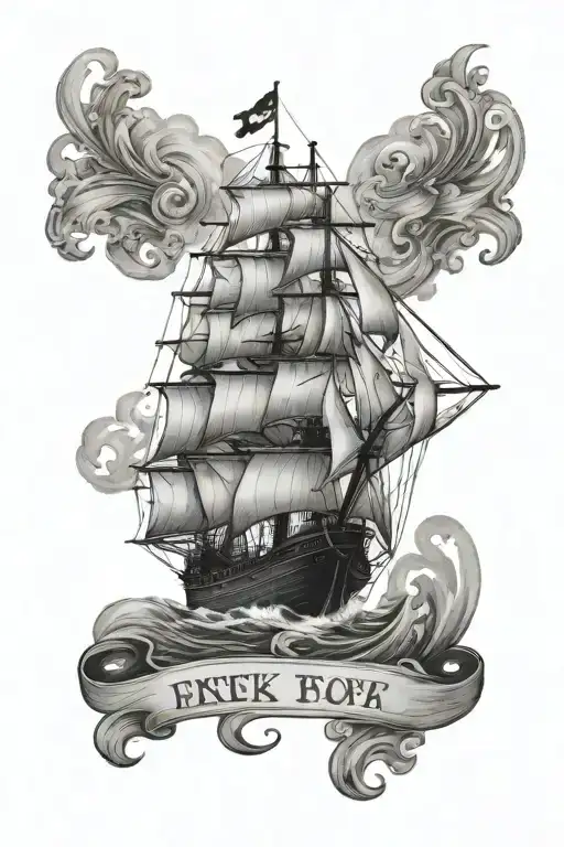 Ship And Lettering