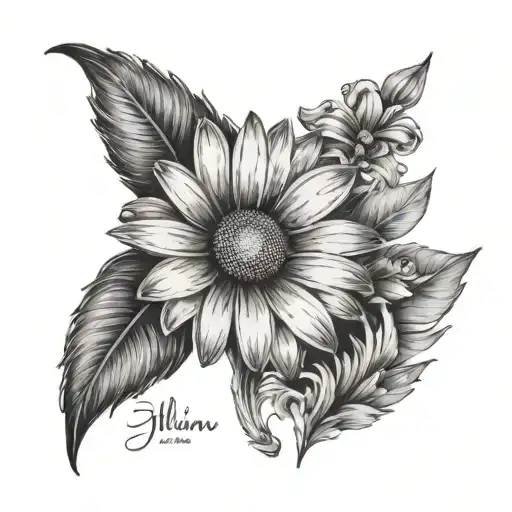 Daisy Flower With The Name Jillian Inside Flower