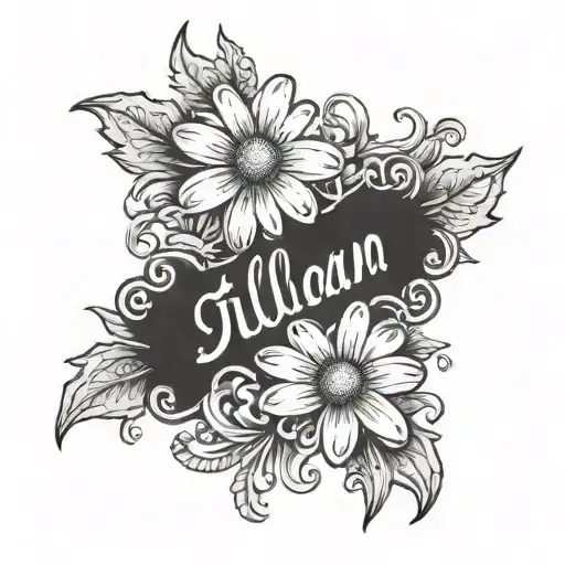 Daisy Flower With The Name Jillian Name Font