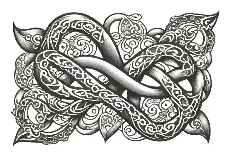 Infinity Symbol With A Heart And 2 Dog Paw Prints Linking