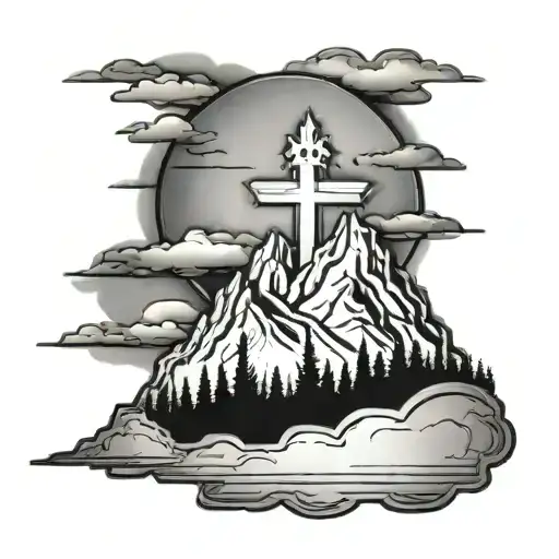 Mountain With A Cross On Top