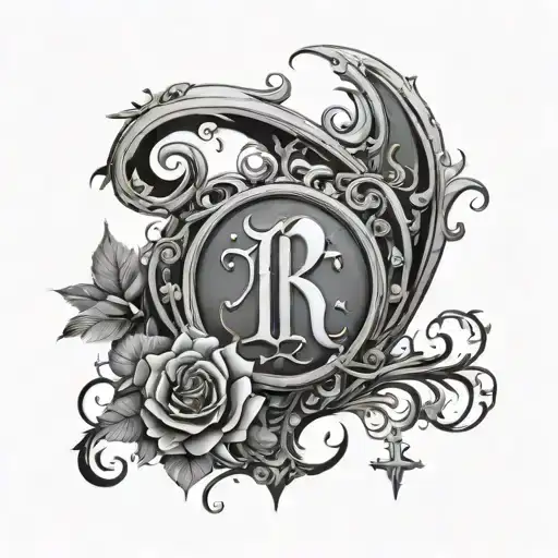 Design A Gothic Tattoo With The Letter R And E