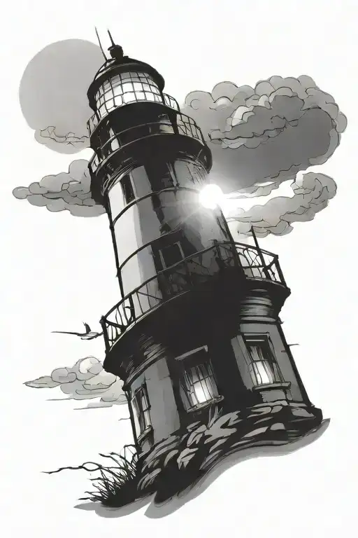 Lighthouse With A Beam Of Light