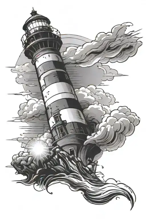 Lighthouse With A Beam Of Light