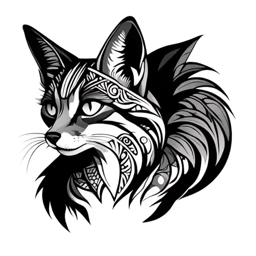 Cat And Fox Polynesian