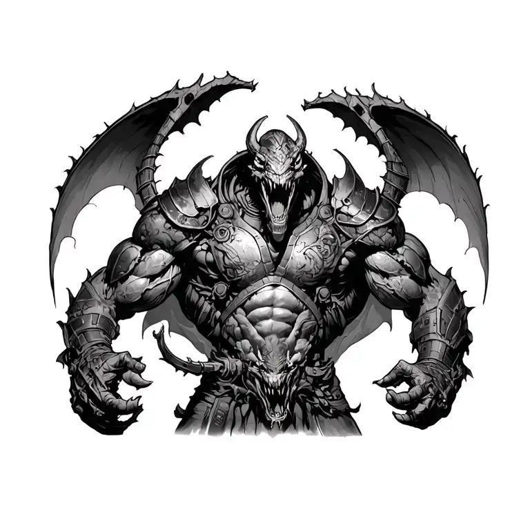 Doom Slayer Killing Demons