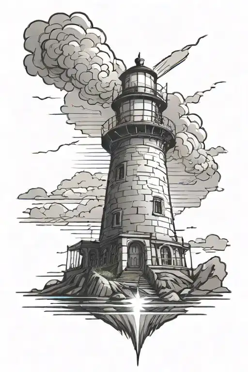 Ancient Lighthouse With A Beam Of Light