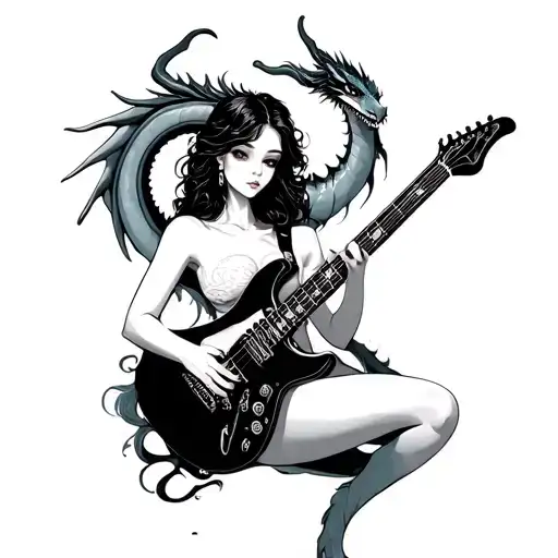 Dragon Sexy Girl Guitar