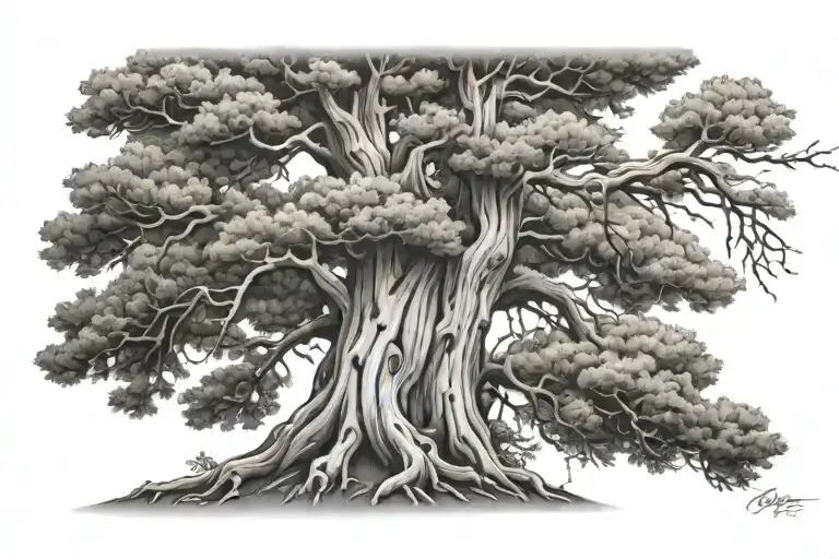 Cypress Tree Broken With New Growth Starting