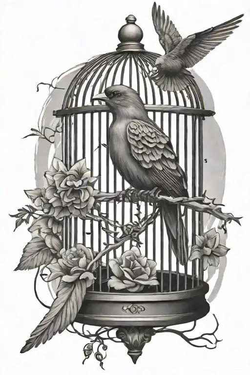 A Broken Cage And A Flying Bird