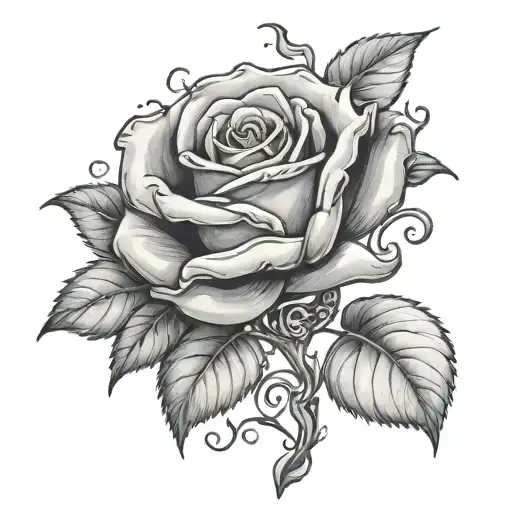 Create A Tattoo Of A Rose Vine With Roman Numerals Entwined In The Leaves