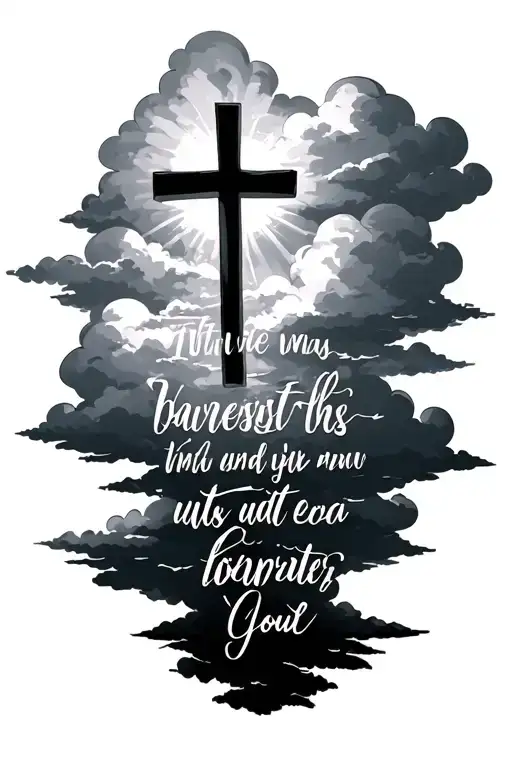 Clouds Bible Verse Cross And Sunset Sky