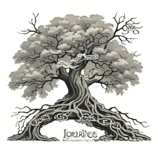 Lord Of The Rings Tree Growing With Names Incorporated