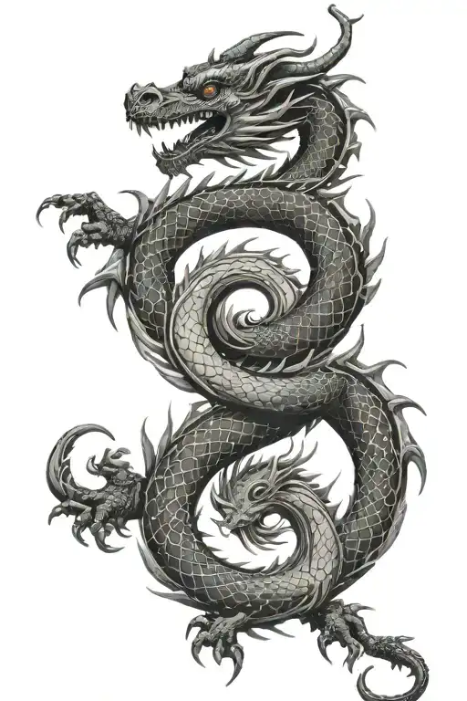 Dragon With Yin Yang