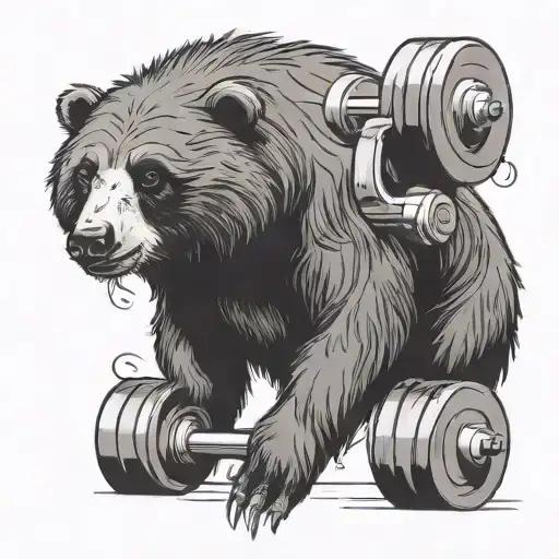 Sloth Bear Exercising With Weights