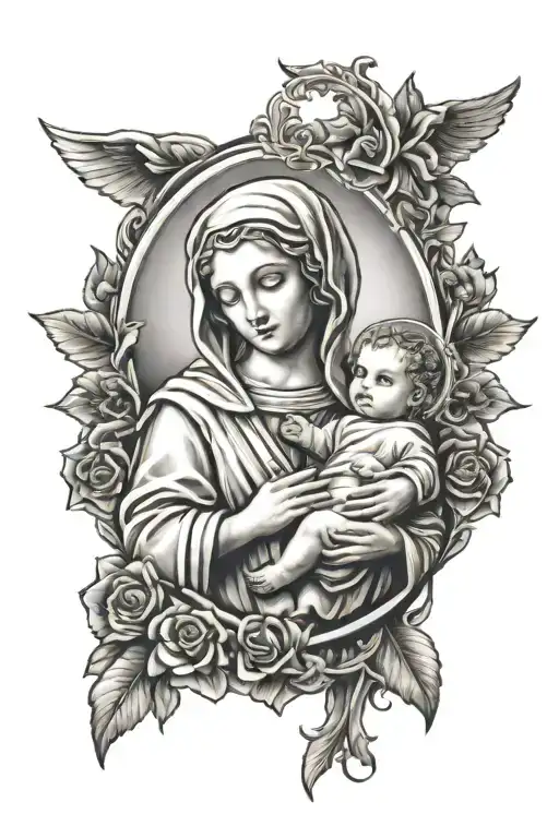 Mary Holding Baby Jesus Christ