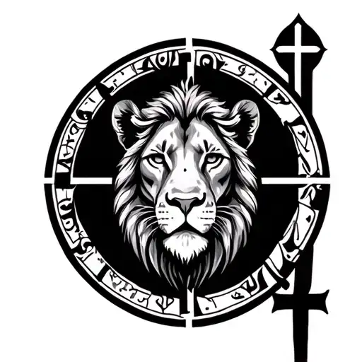 Leo Zodiac With Catholic Symbols