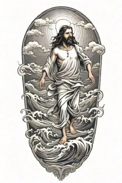 Jesus Walking On Water Waves