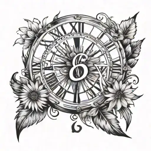 Roman Numerals 461 With A Dandelion Intertwined Within