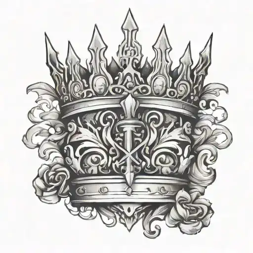 Patiences With A Crown Of Thornes Over The Letter T