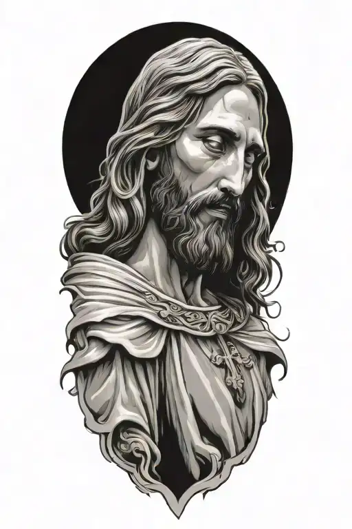 Jesus With Crowd Forming The Shape