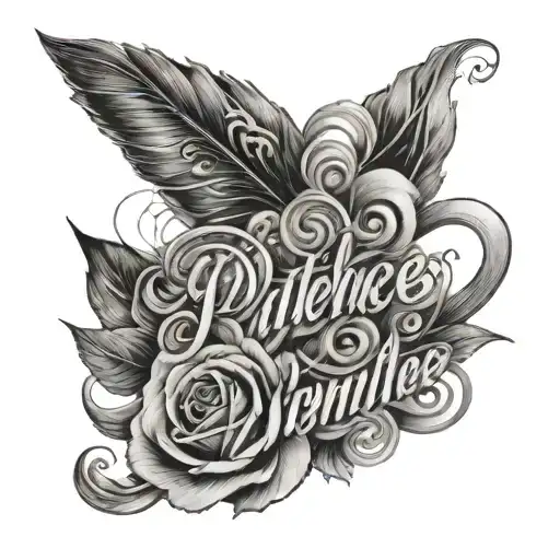 Patiences Written In Elegant Script