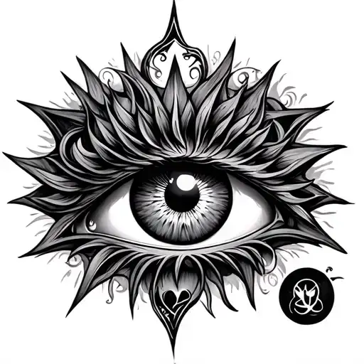 Karma And Evil Eye Symbol Integrated