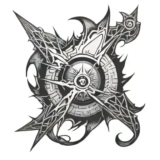 Berserk Curse Sign Combined With Sasuke's Sharingan Eye