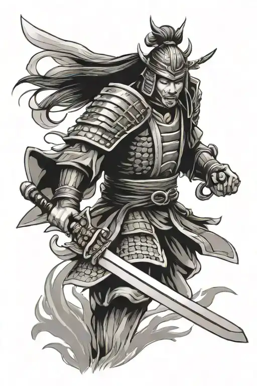 Samurai Warrior Holding Sword