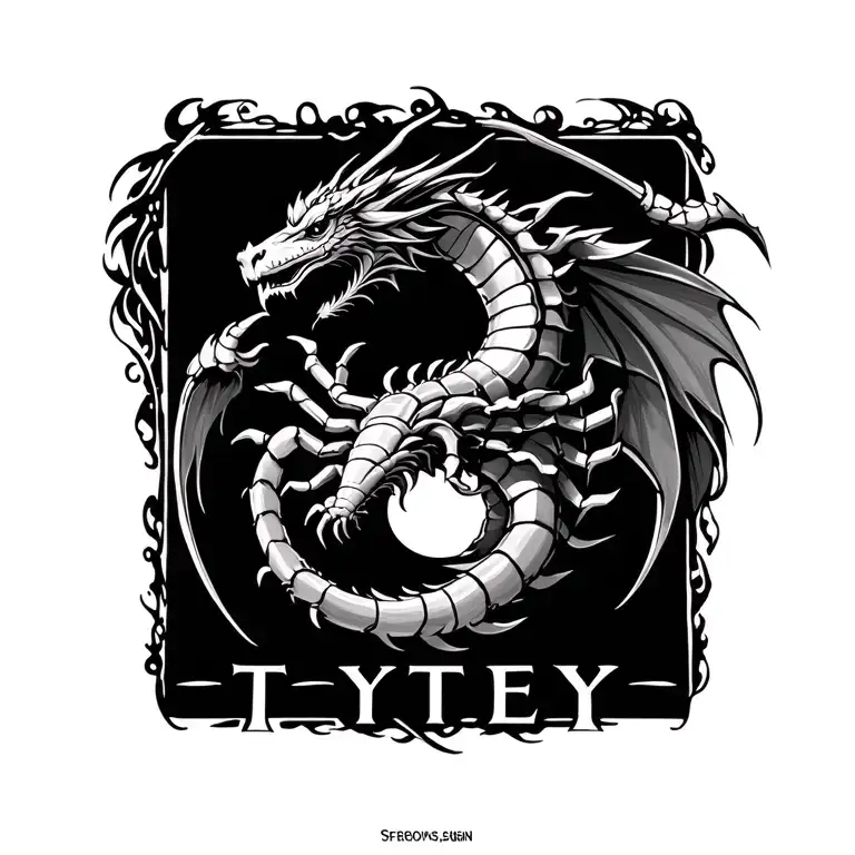 Dragon Scorpio Zodiac Sign With Name Teytey
