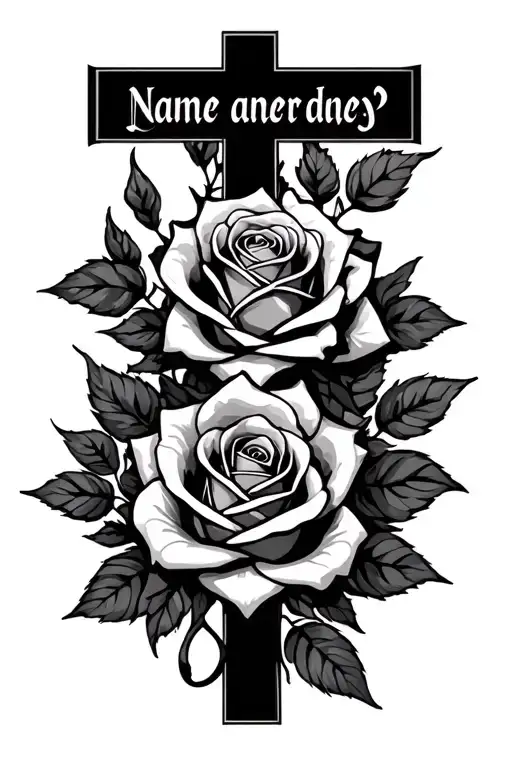 Roses With A Name And Cross