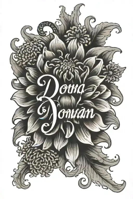 The Word Donovan With A Chrysanthemum Flower