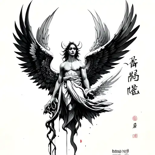 Icarus And Japanese Scripture That Says Rise