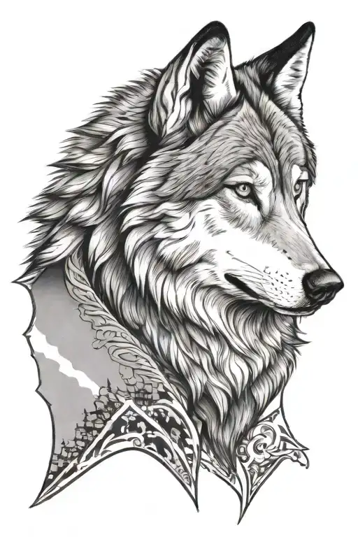 Terrific Face Of Lone Wolf Looking Forward