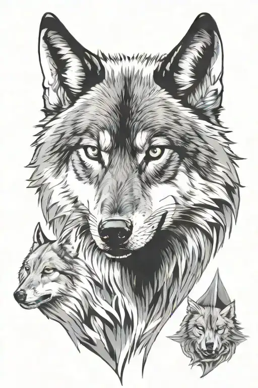 Magestic Terrific Face Of Lone Wolf Looking Forward With Anger