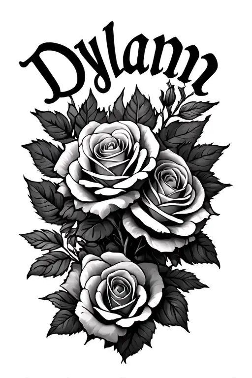Roses With The Name Dylann Surrounded