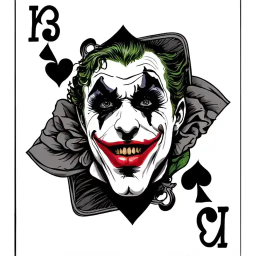Joker Playing Card With Rose