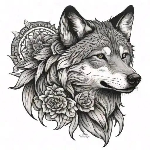 Wolf And Mandala Sleeve