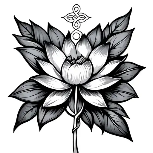 Lotus Flower And Ems Star Of Life Intertwined