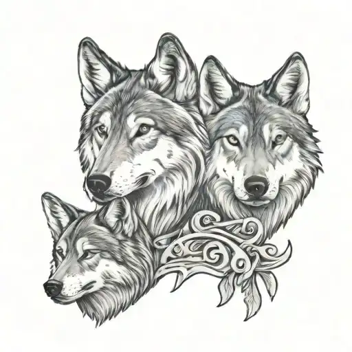 Wolves Portrait With Letter Jkl