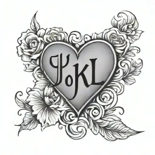 Letter Jkl With Love Heart