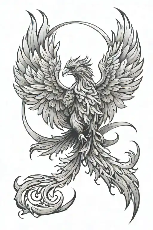 Phoenix Wings Spread Bright